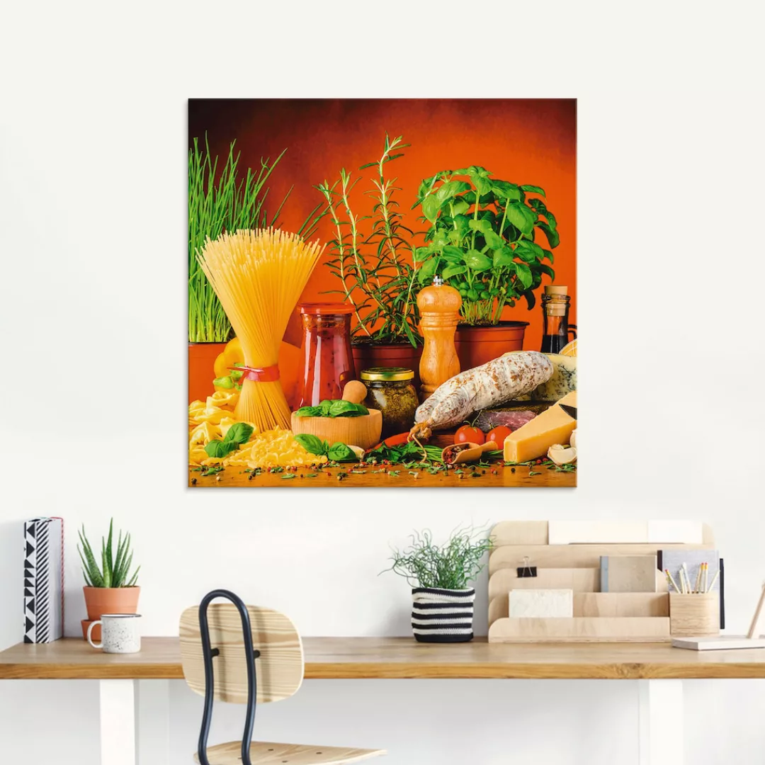 Artland Glasbild »Mediterranes und italienisches Essen«, Lebensmittel, (1 S günstig online kaufen