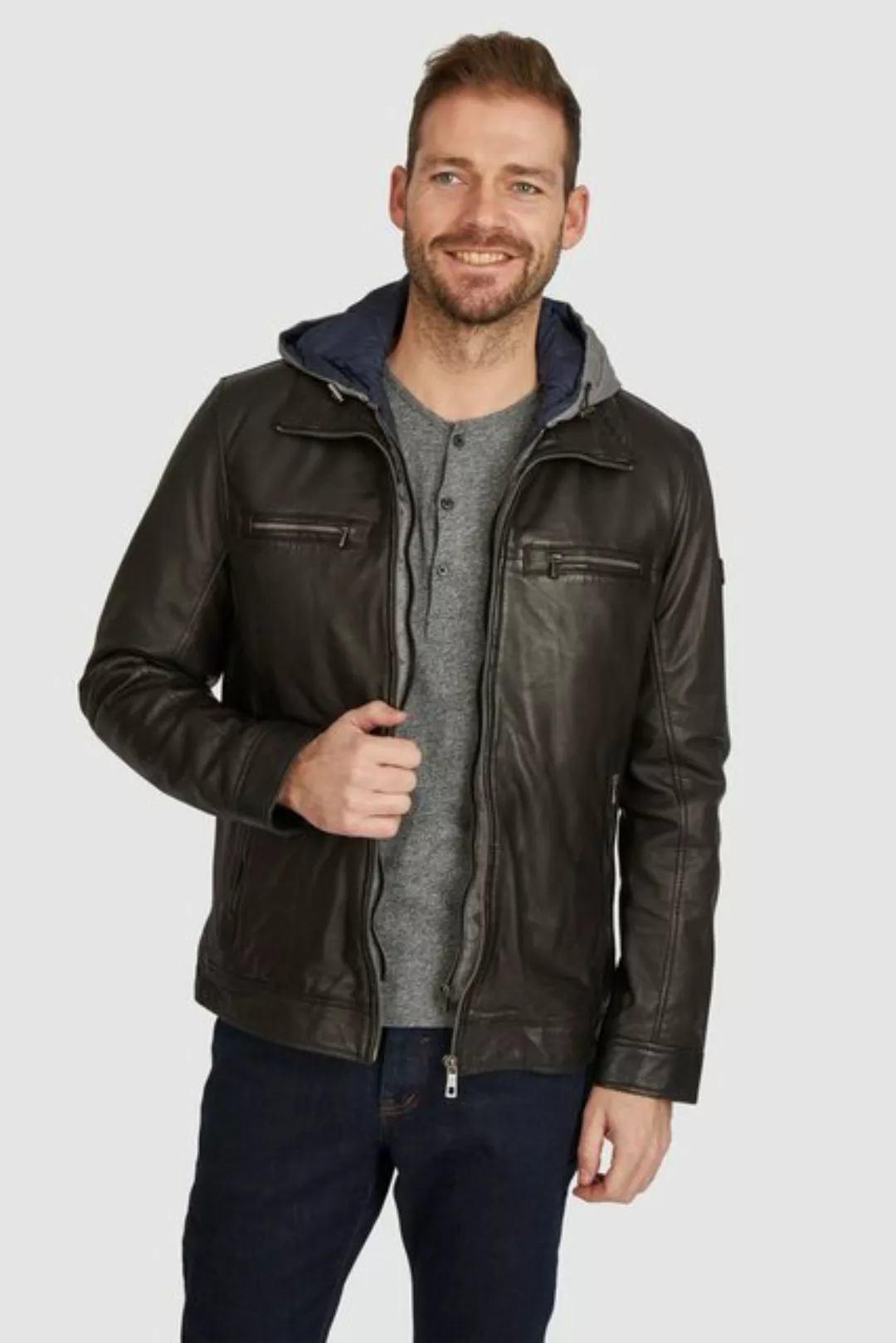 bugatti Lederjacke BUAURELINO (1-St) im 2-in-1-Look günstig online kaufen