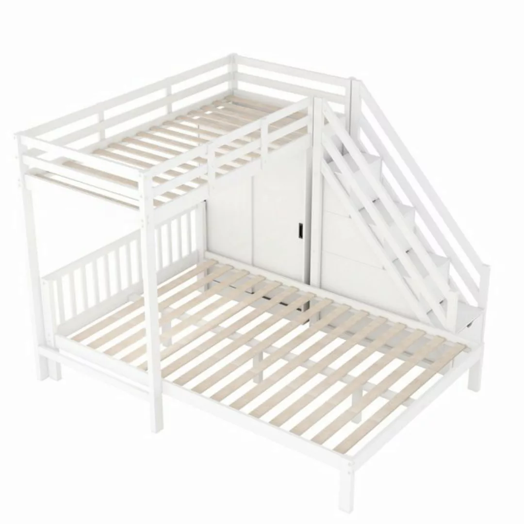 Gotagee Kinderbett Jugendbett Etagenbett mit Garderobe Ohne Matratze 90x200 günstig online kaufen