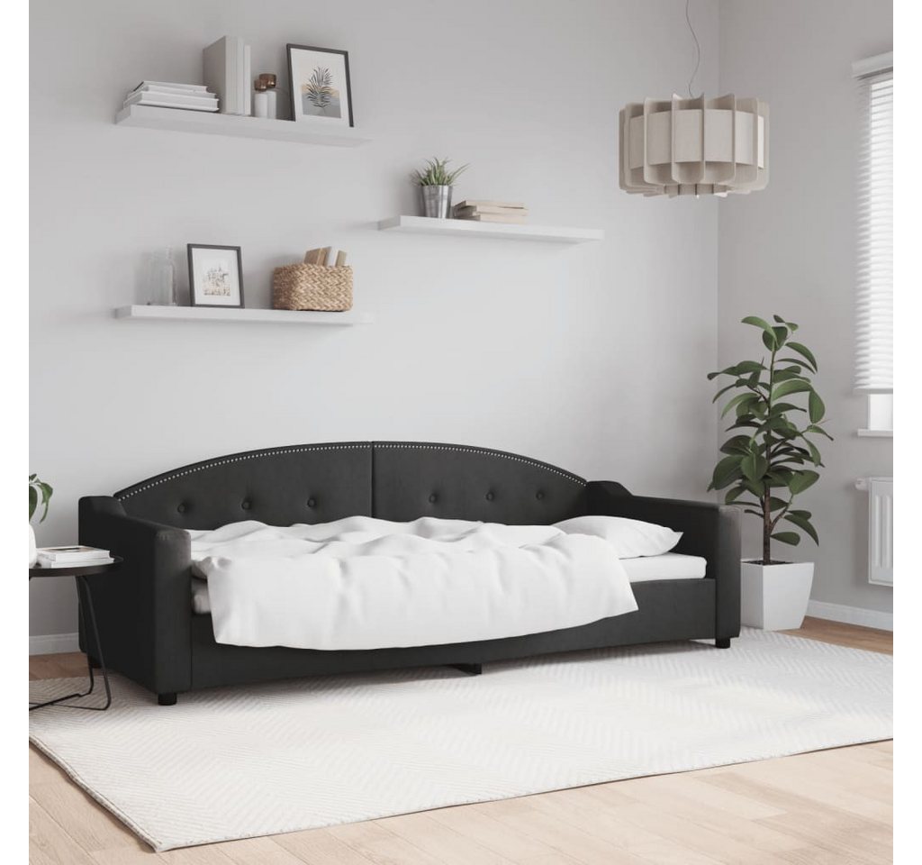 vidaXL Gästebett Tagesbett Schwarz 80x200 cm Stoff Gästebett Schlafsofa Dun günstig online kaufen