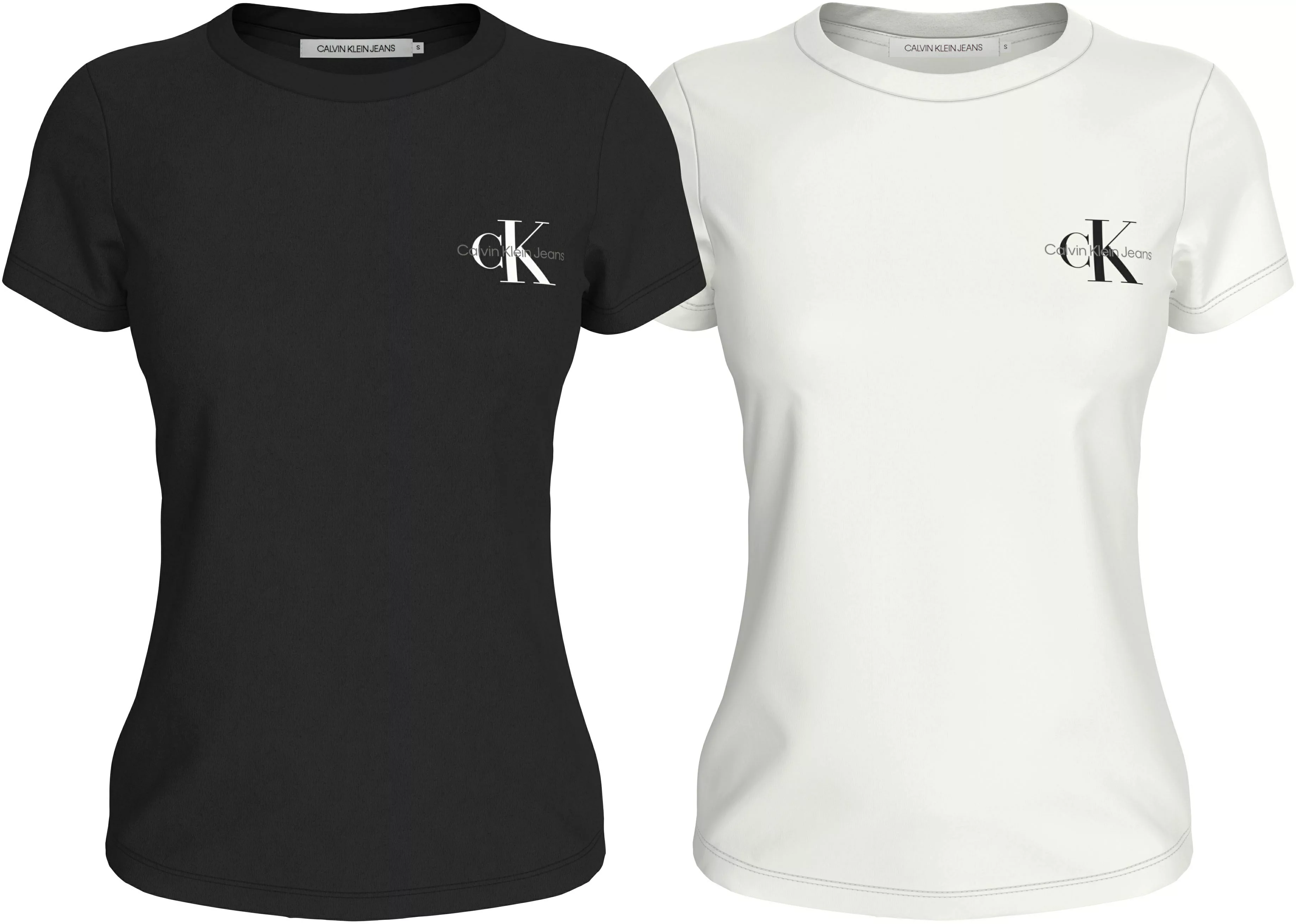 Calvin Klein Jeans Rundhalsshirt 2-PACK MONOLOGO SLIM TEE (Packung, 2-tlg., günstig online kaufen