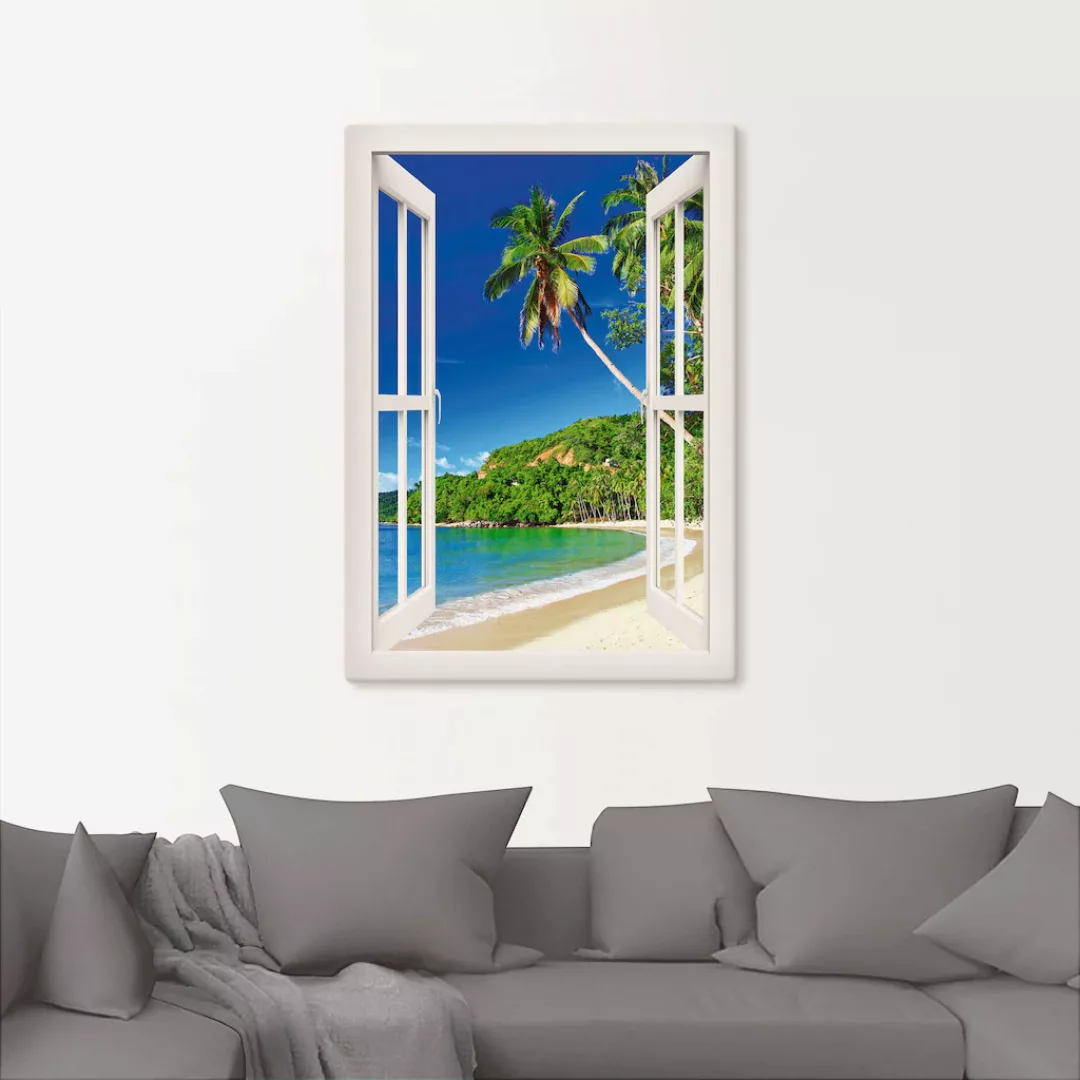 Artland Wandbild »Fensterblick Paradies«, Fensterblick, (1 St.), als Leinwa günstig online kaufen