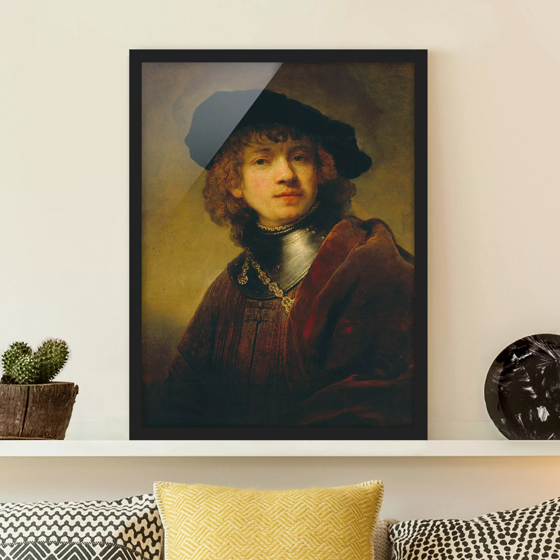 Bild mit Rahmen Kunstdruck - Hochformat Rembrandt van Rijn - Selbstbildnis günstig online kaufen