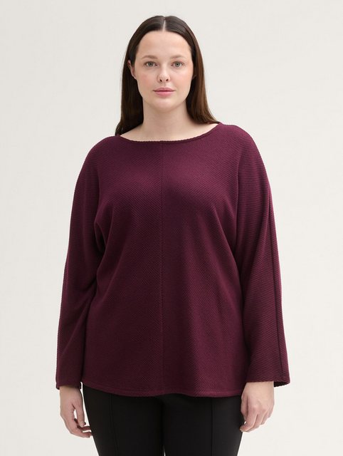 TOM TAILOR PLUS Langarmshirt Plus Size - Langarmshirt mit Fledermausärmeln günstig online kaufen