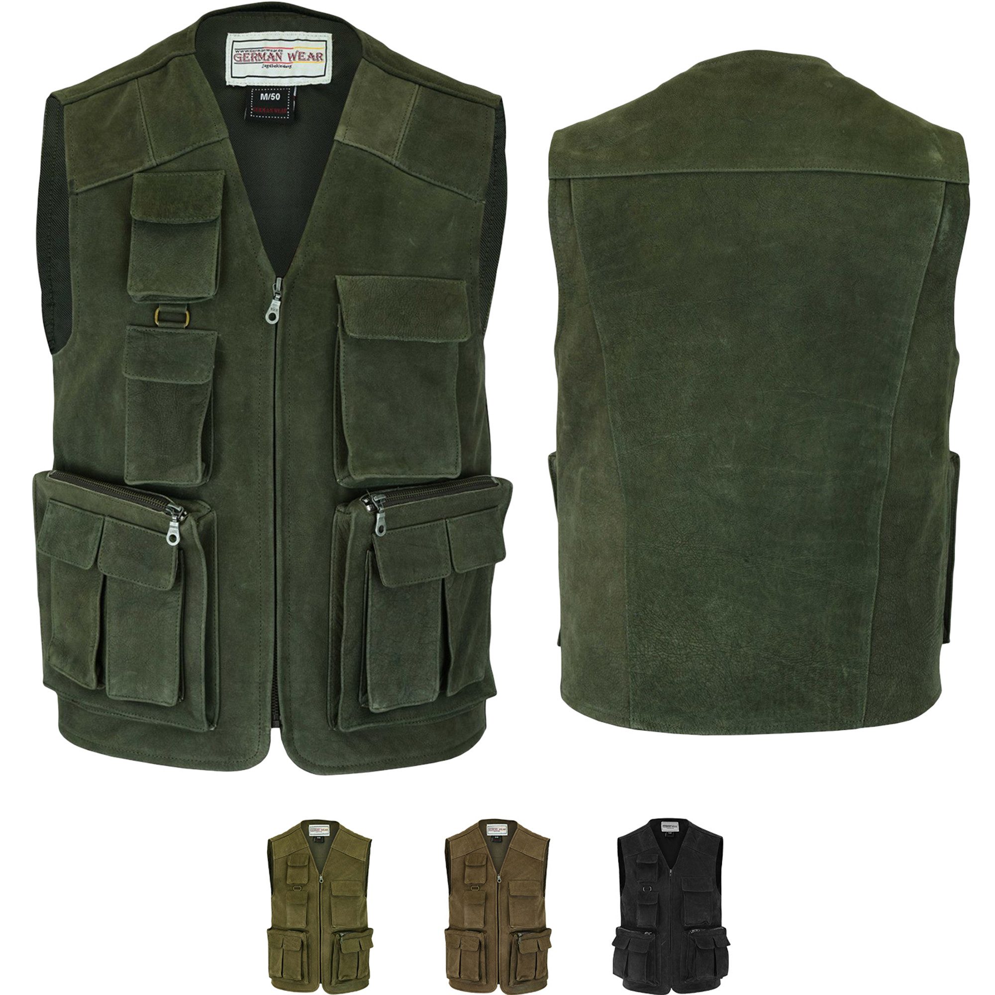 German Wear Jagdweste GW650 Jagd Lederweste günstig online kaufen