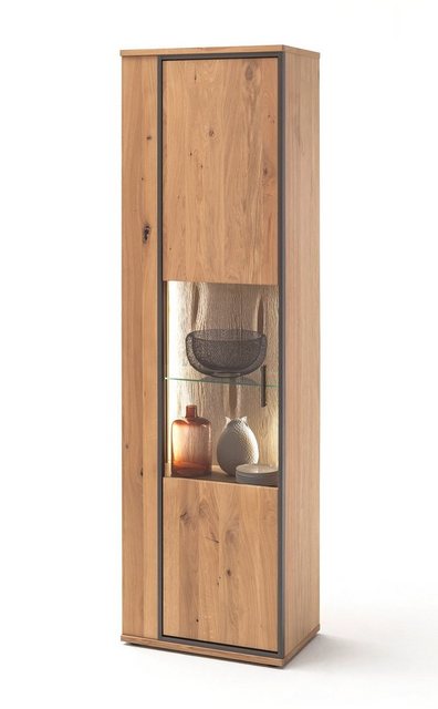 expendio Vitrine Conor 3 Asteiche Bianco 60x209x37 cm vormontiert mit Beleu günstig online kaufen