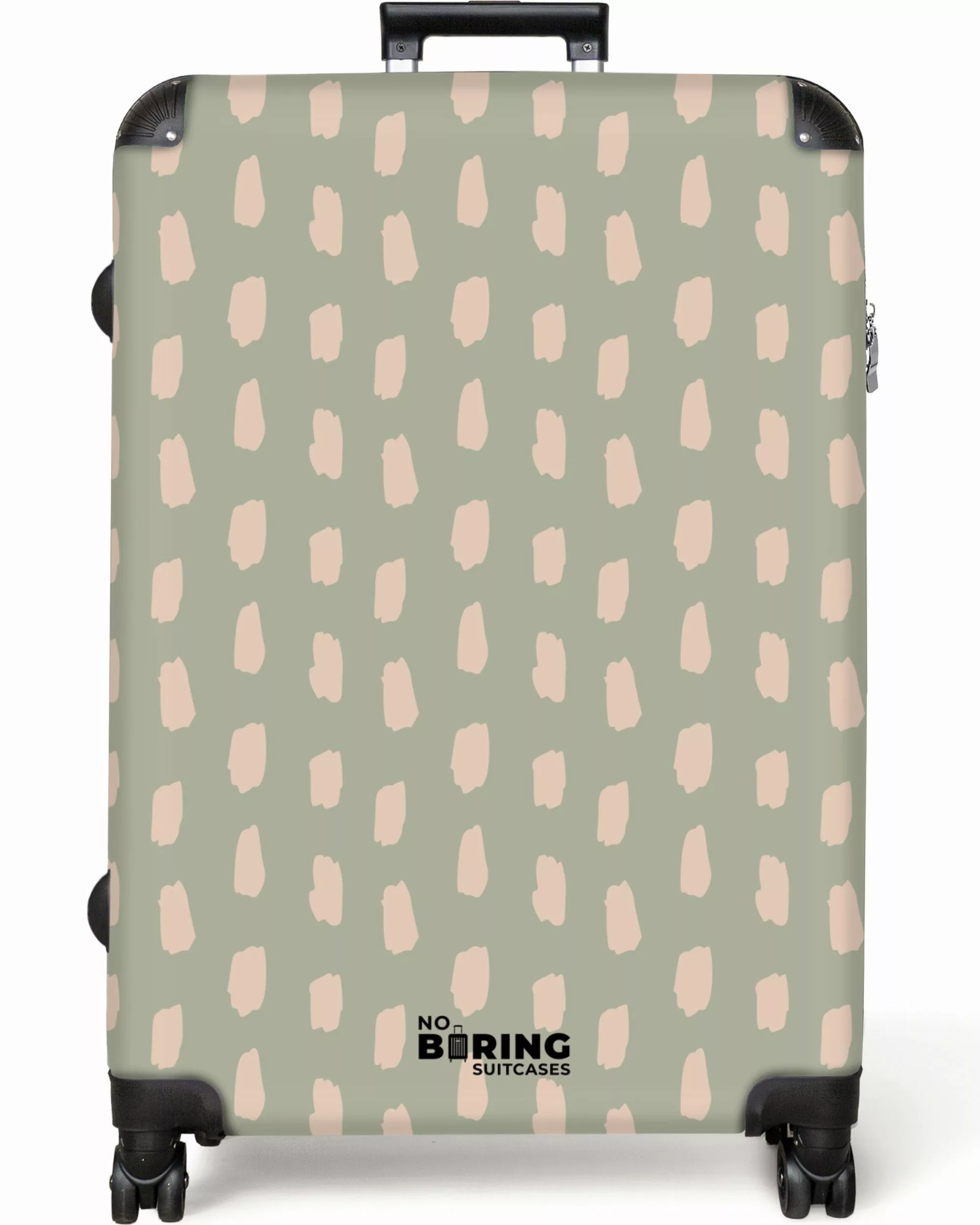 NoBoringSuitcases.com© Hartschalen-Trolley Grün mit beigen Flecken günstig online kaufen