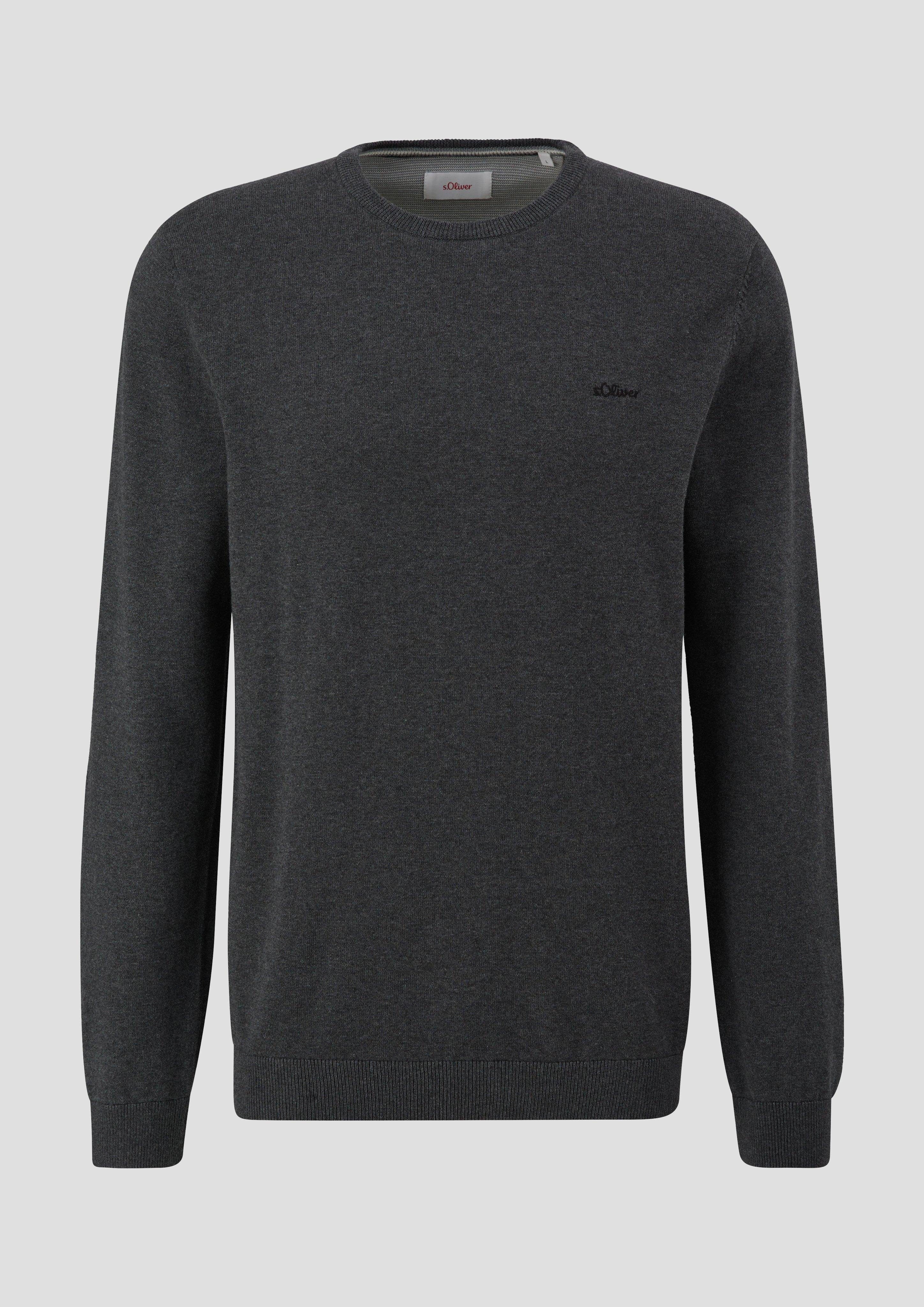 s.Oliver Strickpullover Strickpullover mit Logo-Stickerei Logo günstig online kaufen