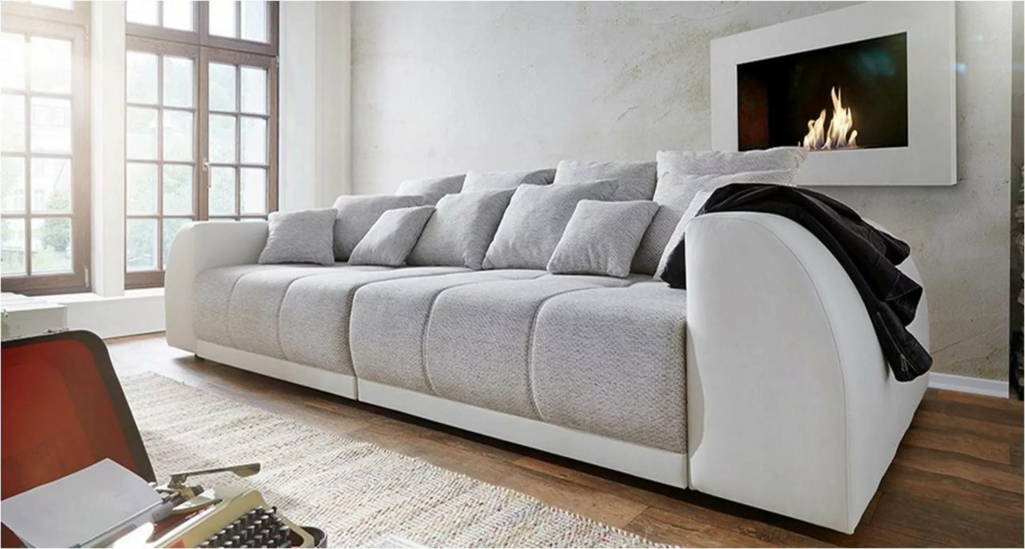 Xlmoebel Sofa Großes XXL-Wohnzimmer-Sofa, 5-Sitzer, 310 cm, Polster-Textil- günstig online kaufen