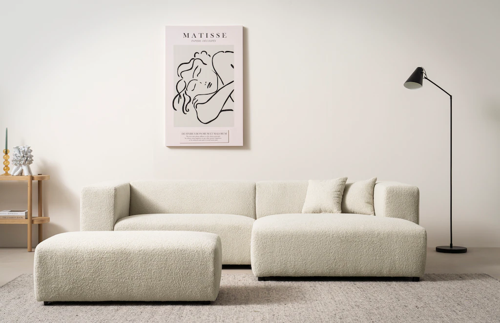 andas Polsterecke "BAKELS, Ecksofa-Set mit Hocker, L-Form mit Schlaffunktio günstig online kaufen