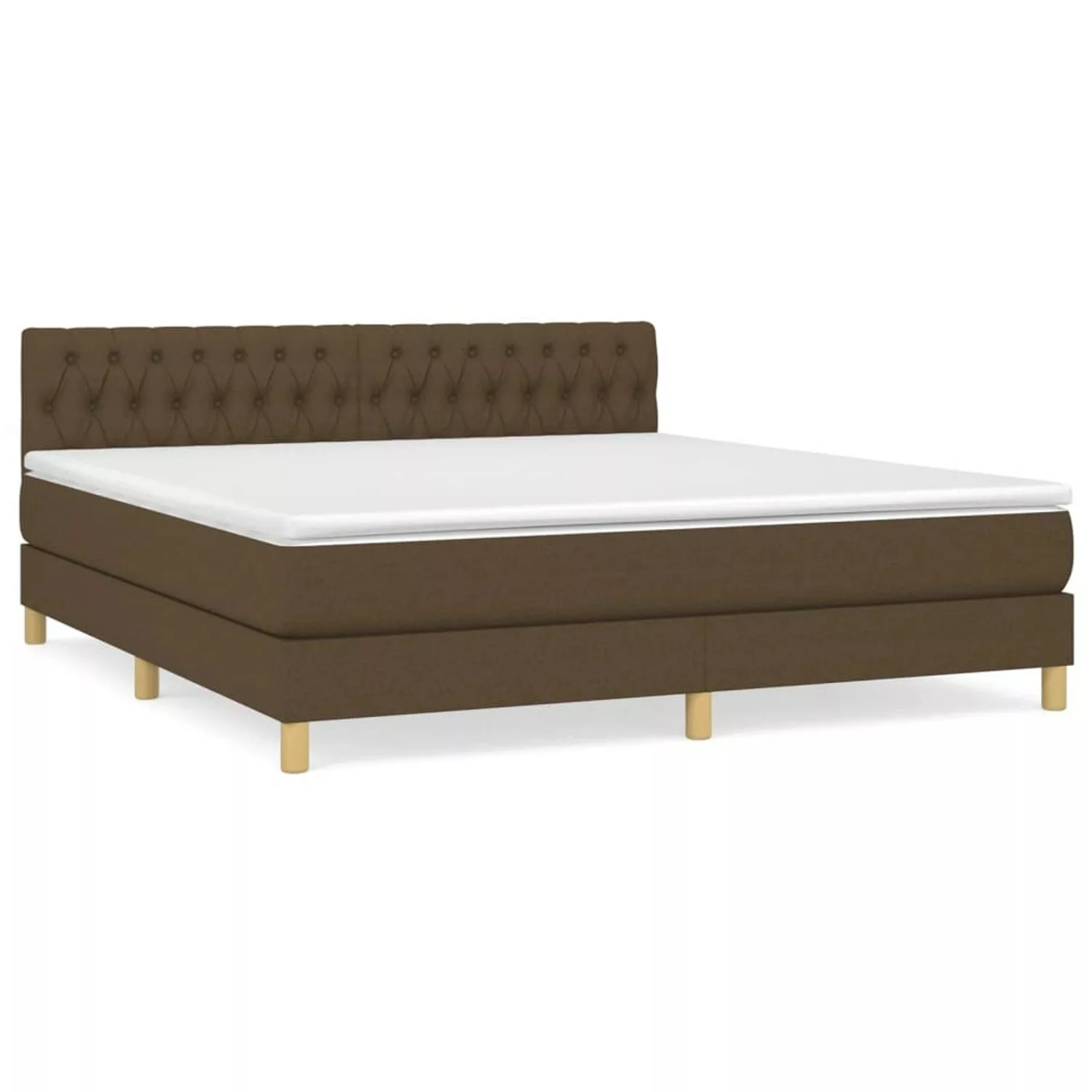 vidaXL Boxspringbett mit Matratze Dunkelbraun 180x200 cm Stoff1358693 günstig online kaufen