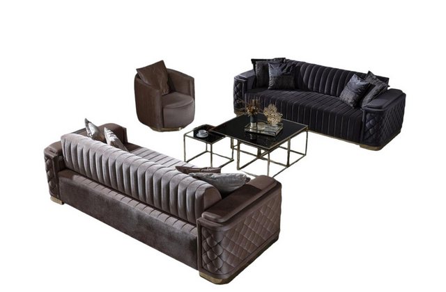JVmoebel Chesterfield-Sofa, Chesterfield Sofagarnitur Couch Polster Set 3tl günstig online kaufen