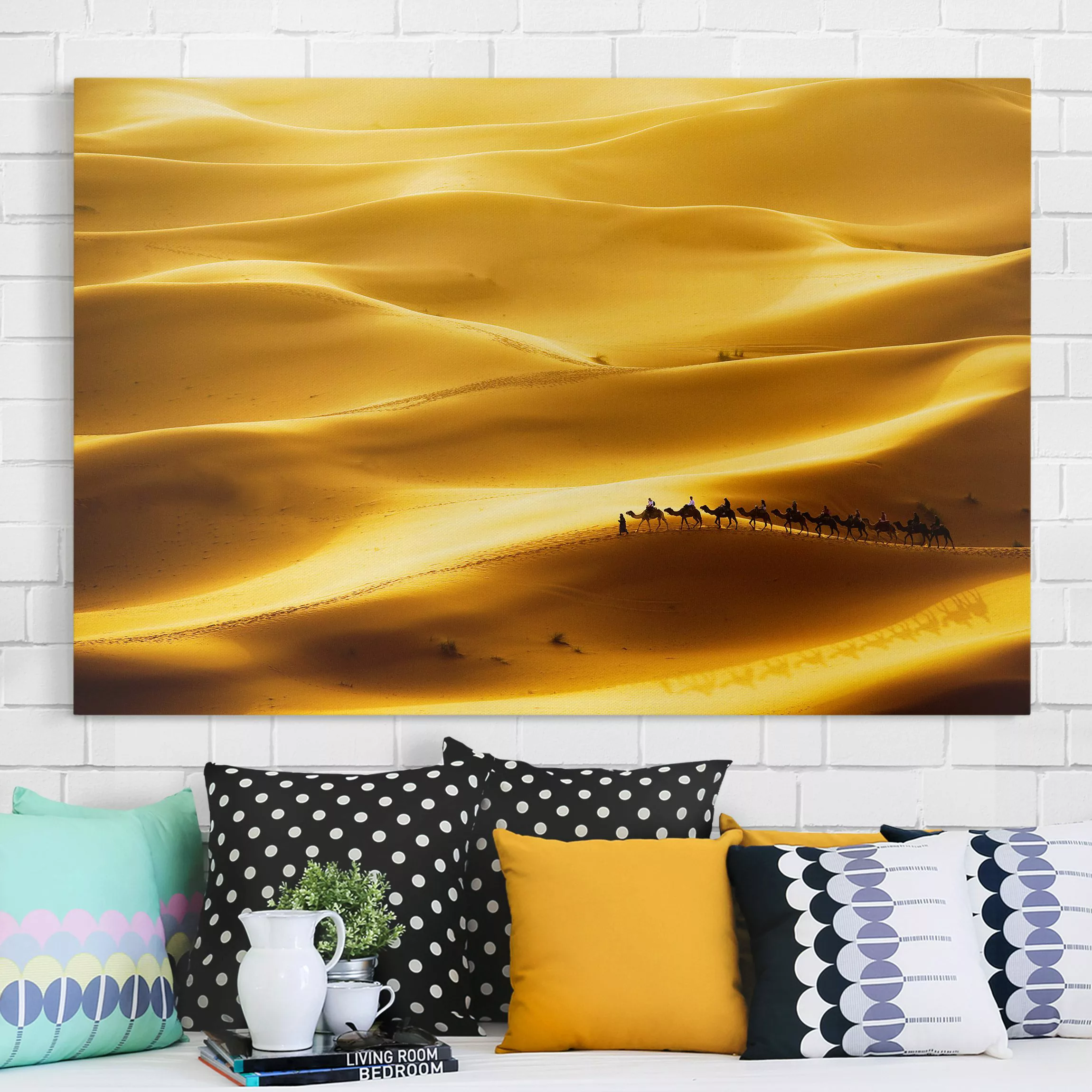 Leinwandbild Wüste - Querformat Golden Dunes günstig online kaufen