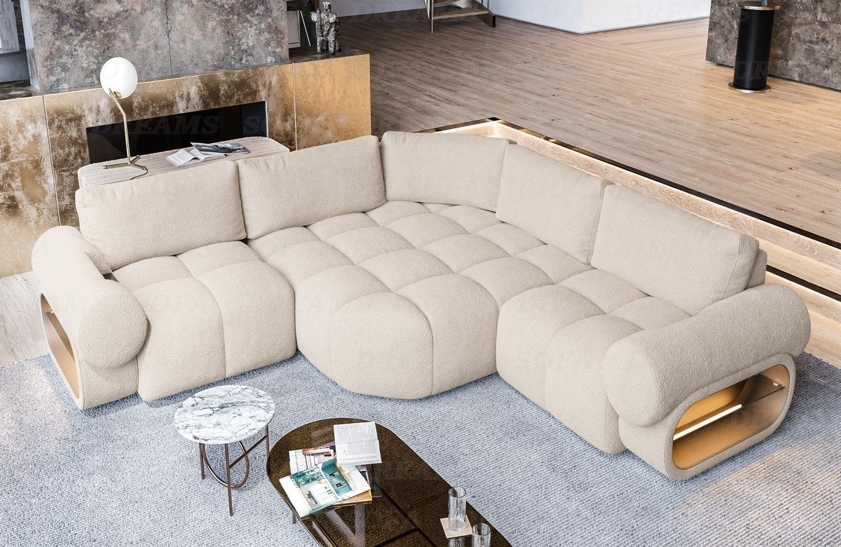 Sofa Dreams Ecksofa Design Ecksofa Stoff Couch Caivano L Form kurz Stoffsof günstig online kaufen