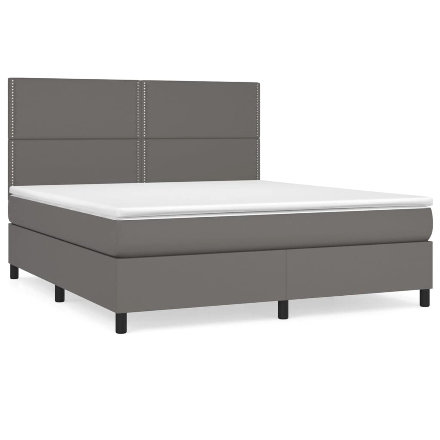 vidaXL Boxspringbett mit Matratze Grau 180x200 cm Kunstleder1466124 günstig online kaufen