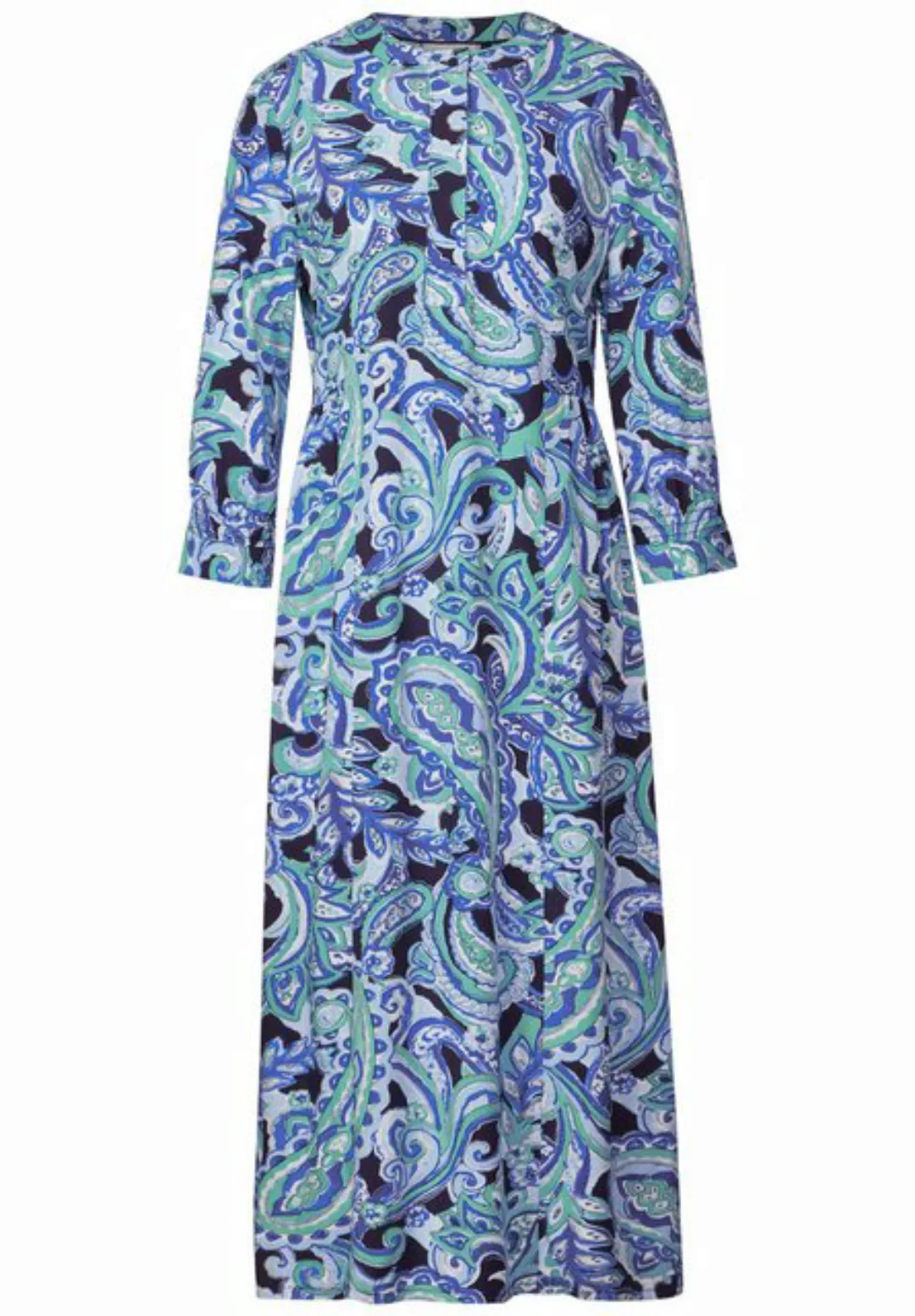 STREET ONE Sommerkleid AOP Midi Dress, intense aqua günstig online kaufen