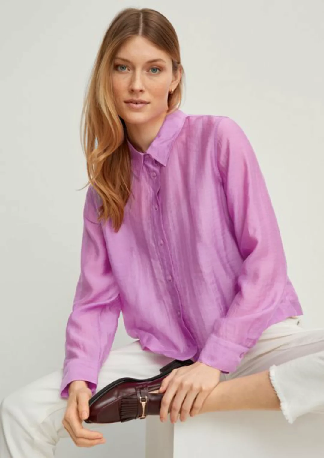 Comma Langarmbluse Bluse im Crinkle-Look günstig online kaufen