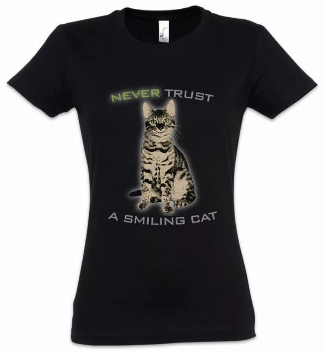 Urban Backwoods Print-Shirt Never Trust A Smiling Cat Damen T-Shirt Katze K günstig online kaufen