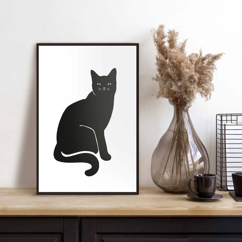 Reinders Bild mit Rahmen "Black Cat" günstig online kaufen