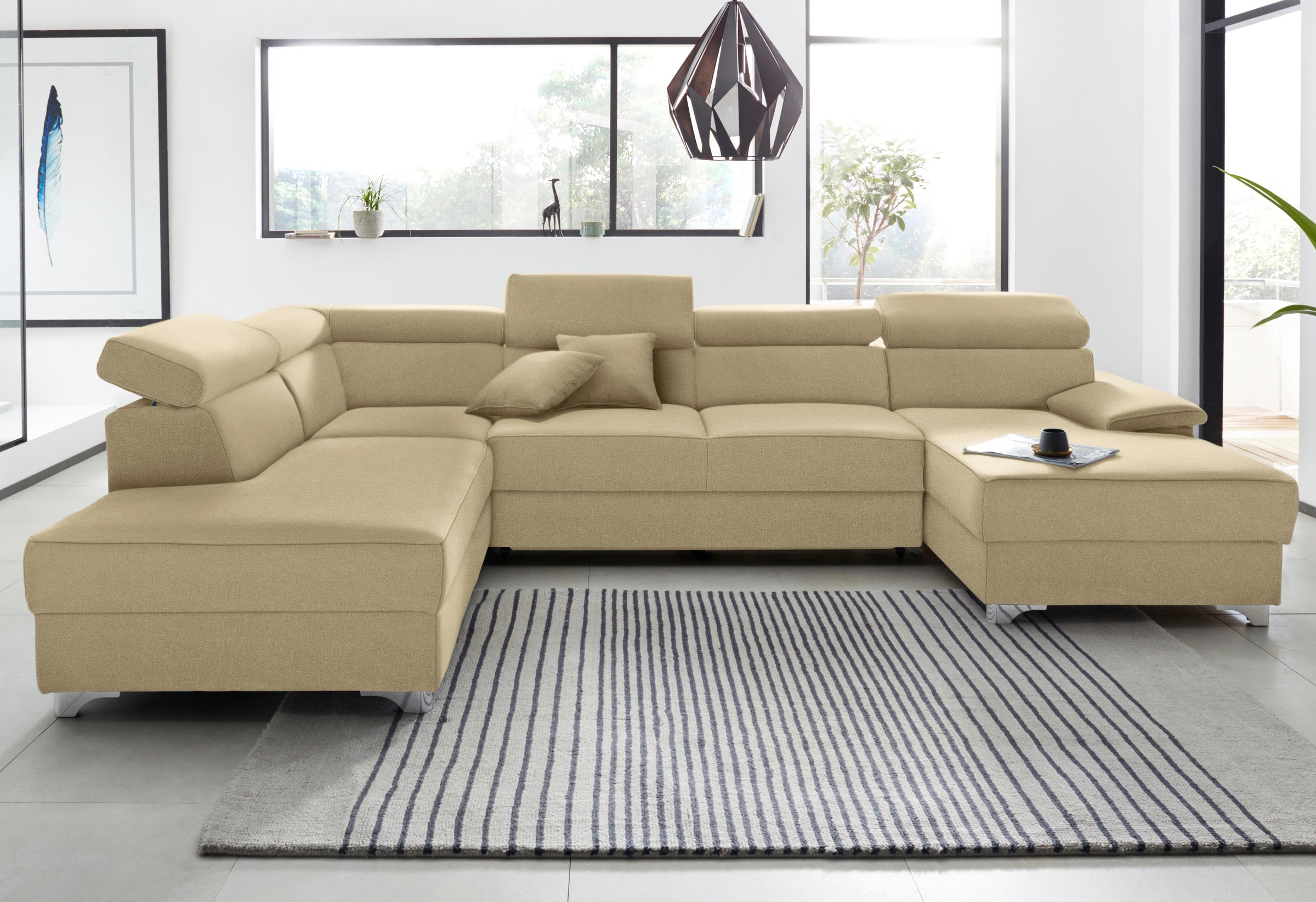 DOMO collection Wohnlandschaft "Mira, inklusive Kopfteilverstellung für meh günstig online kaufen
