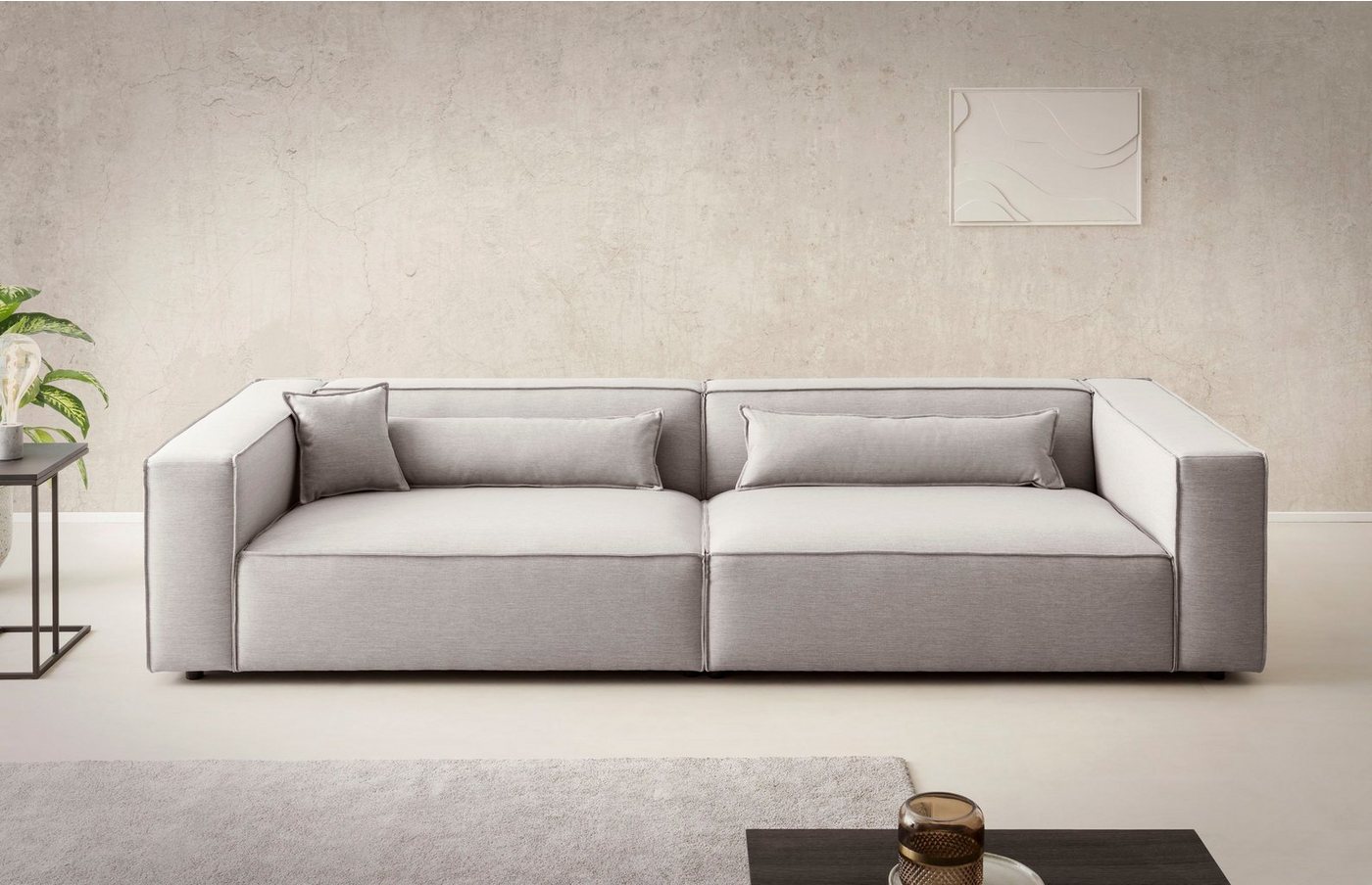 LeGer Home by Lena Gercke 3-Sitzer PIARA, XXL Sofa mit Kedernaht, Big-Sofa günstig online kaufen