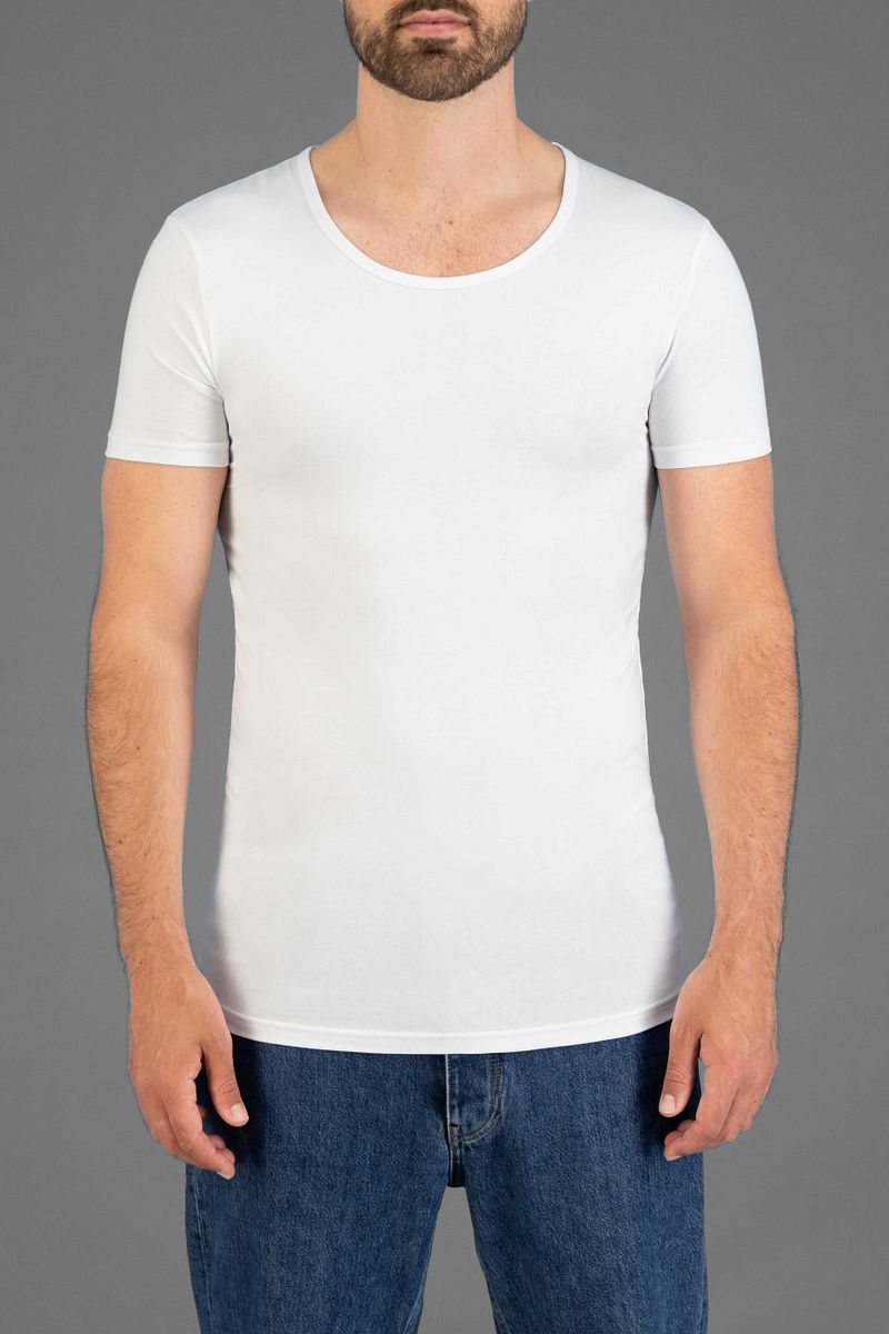 Garage Stretch Basic T-Shirt Dunkelblau Tiefer Rundhals - Größe L günstig online kaufen
