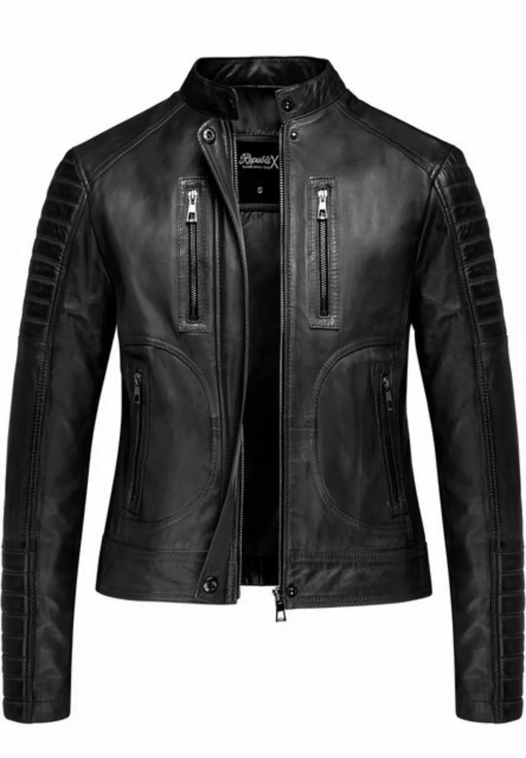 REPUBLIX Lederjacke BLAKELY Echtleder Damen Biker Zipper Jacke günstig online kaufen