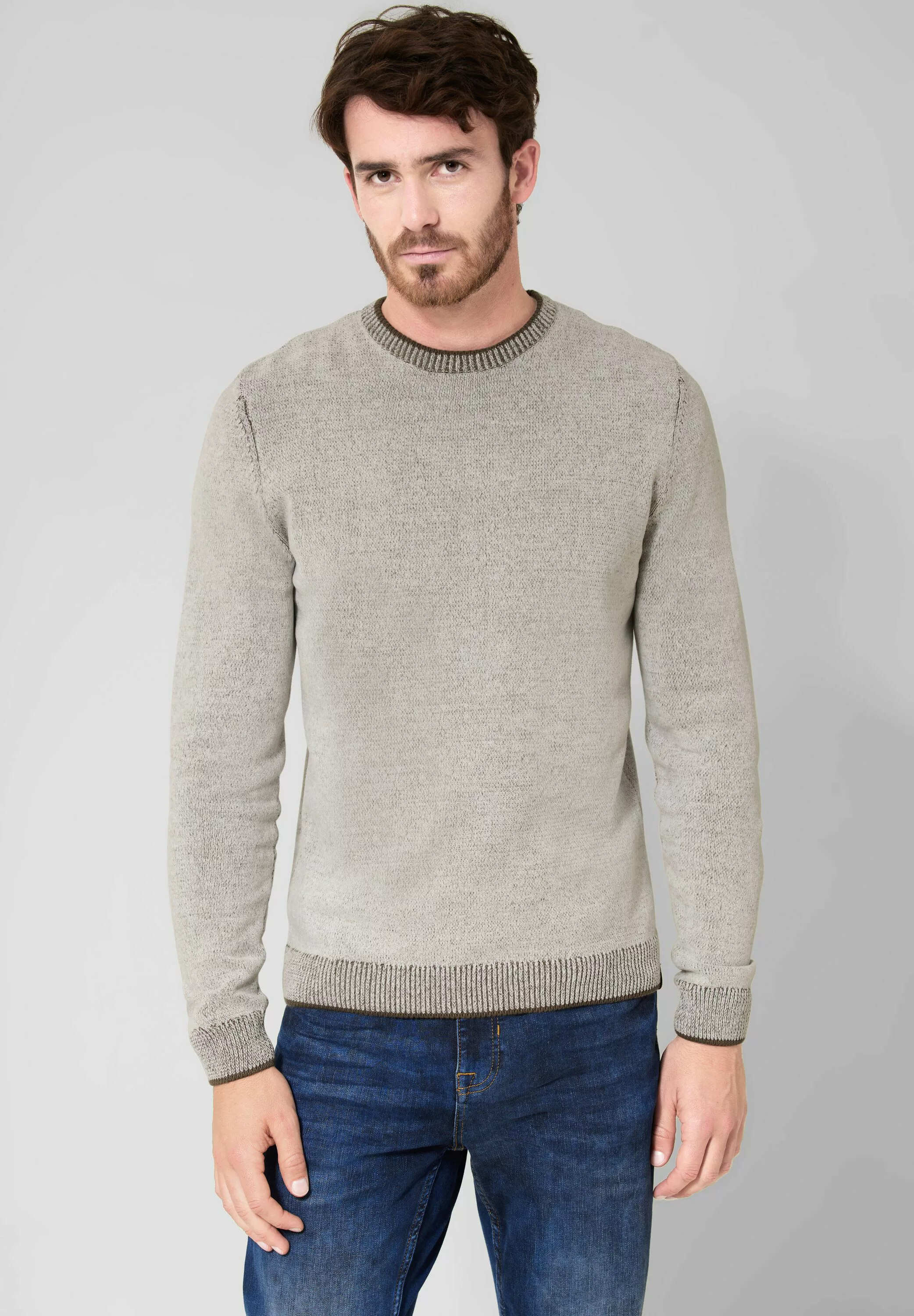 STREET ONE MEN Strickpullover, mit Rundhalsausschnitt günstig online kaufen