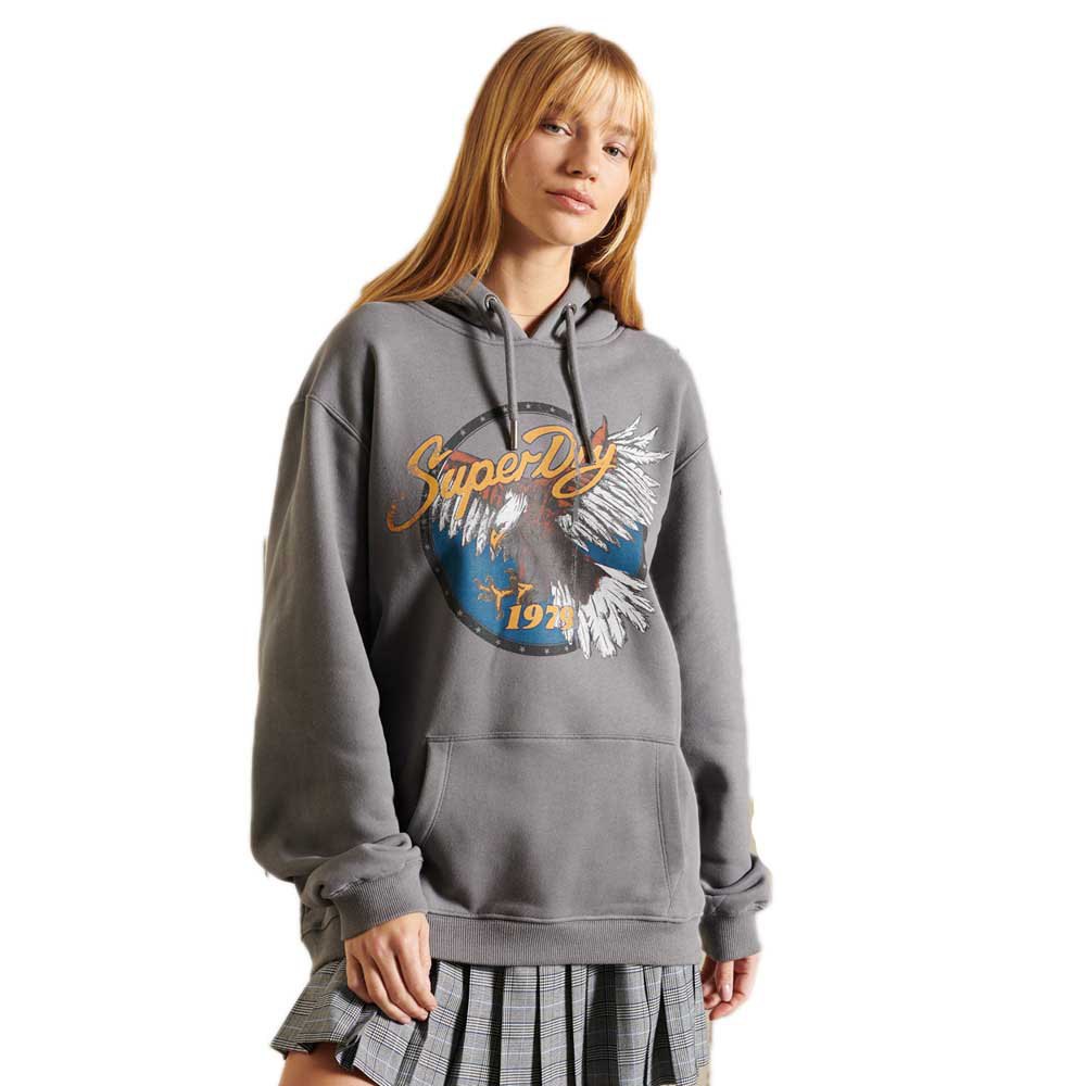 Superdry Boho Graphic Ana Kapuzenpullover XS-S Mid Grey günstig online kaufen