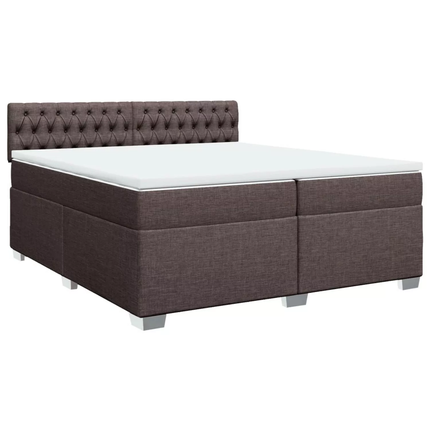 vidaXL Boxspringbett, Boxspringbett mit Matratze Dunkelbraun 200x200 cm Sto günstig online kaufen