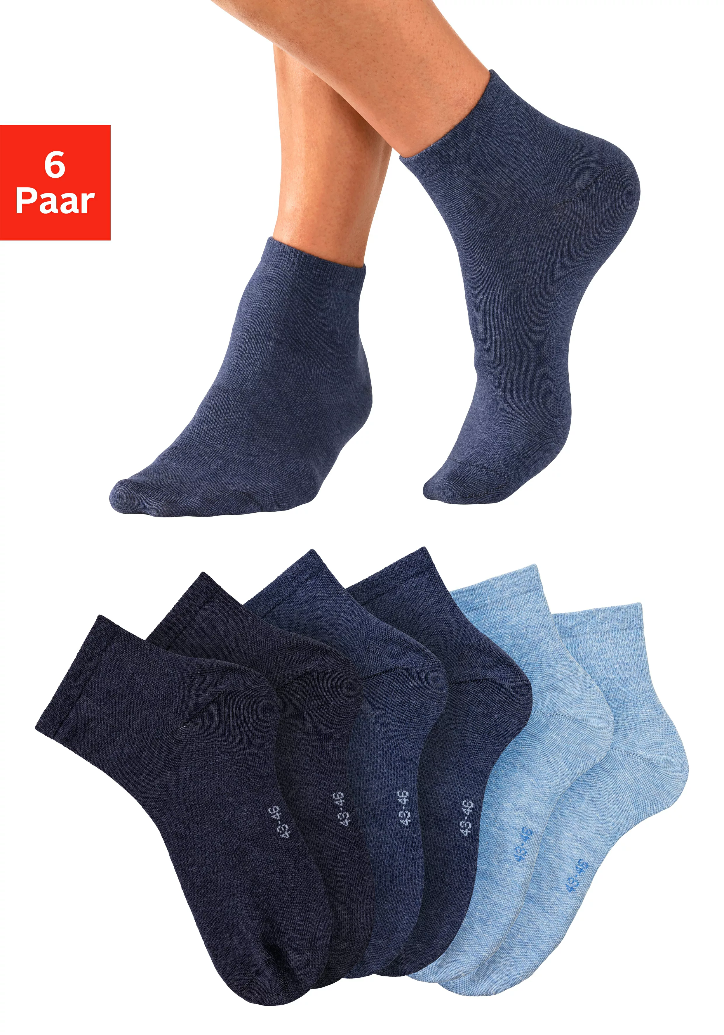 Bench. Kurzsocken, (Packung, 6 Paar), mit eingestricktem Markenlogo im Bünd günstig online kaufen