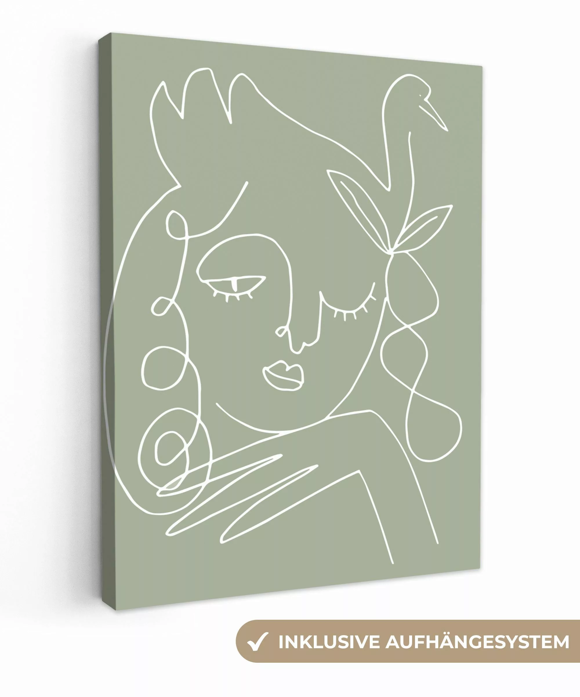 OneMillionCanvasses® Leinwandbild Frau - Vogel - günstig online kaufen