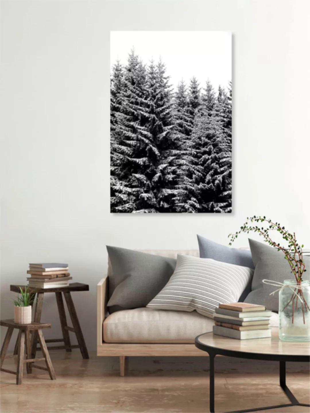 Poster / Leinwandbild - Snowy Christmas Trees günstig online kaufen
