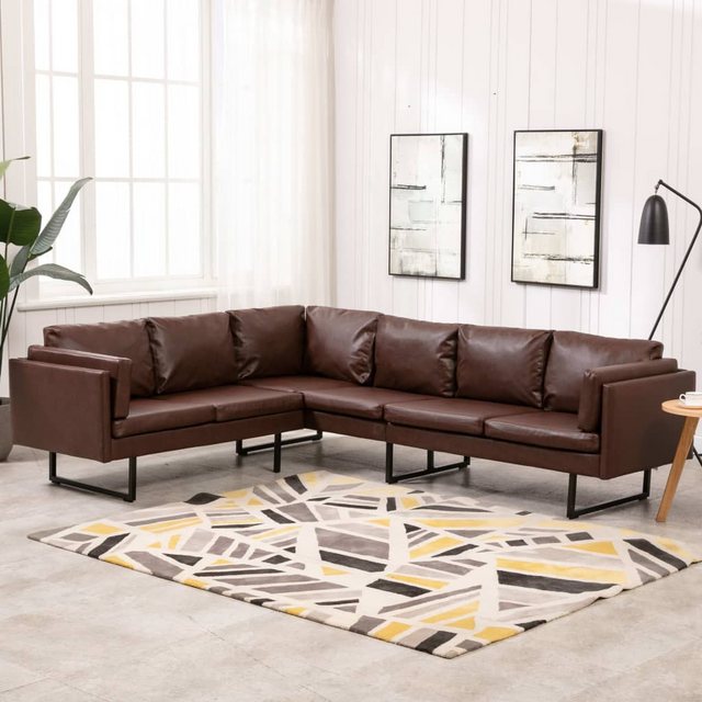 vidaXL Sofa Ecksofa Kunstleder Braun günstig online kaufen