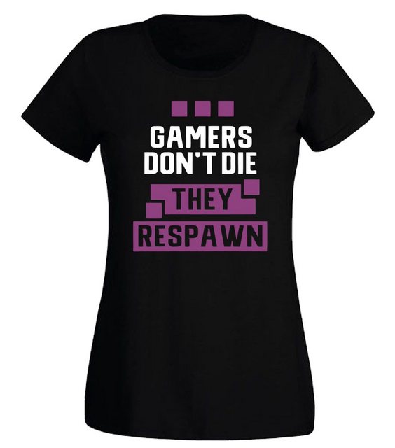 G-graphics T-Shirt Damen T-Shirt - Gamers don´t die, they respawn Slim-fit- günstig online kaufen