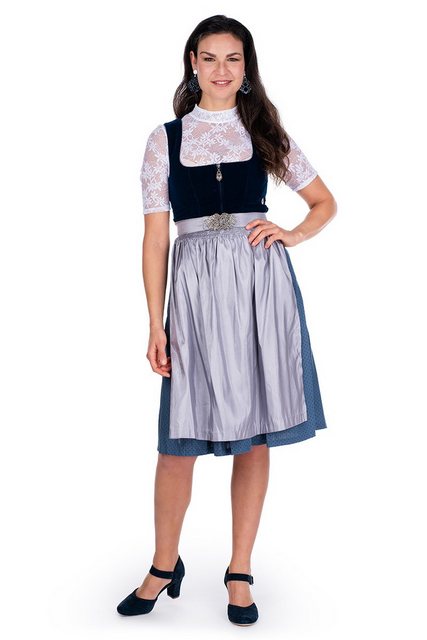 MarJo Dirndl Samt Dirndl 2tlg. - INKA - saphir/blau/silber günstig online kaufen