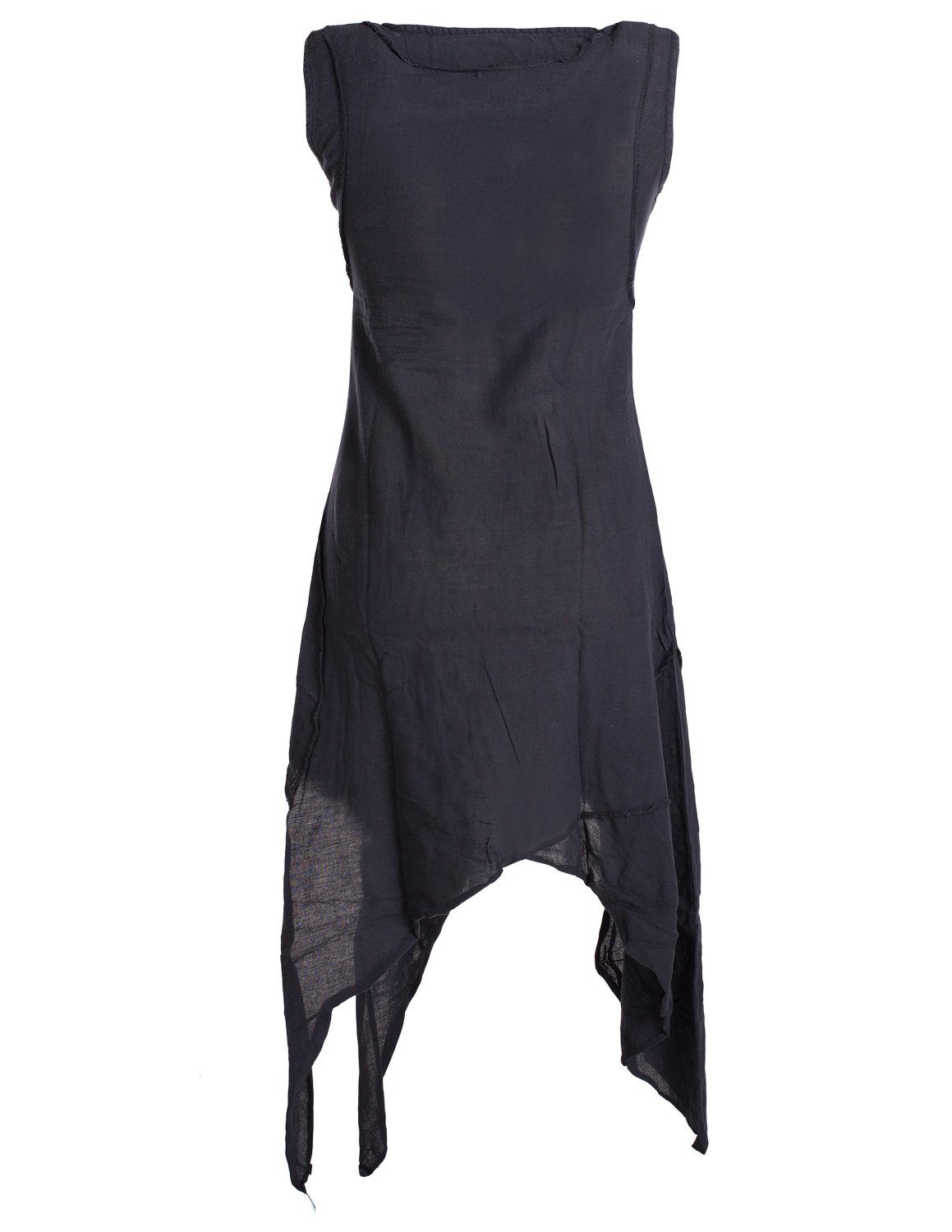 Vishes Zipfelkleid Asymmetrisches armloses Lagenlook Zipfelkleid günstig online kaufen
