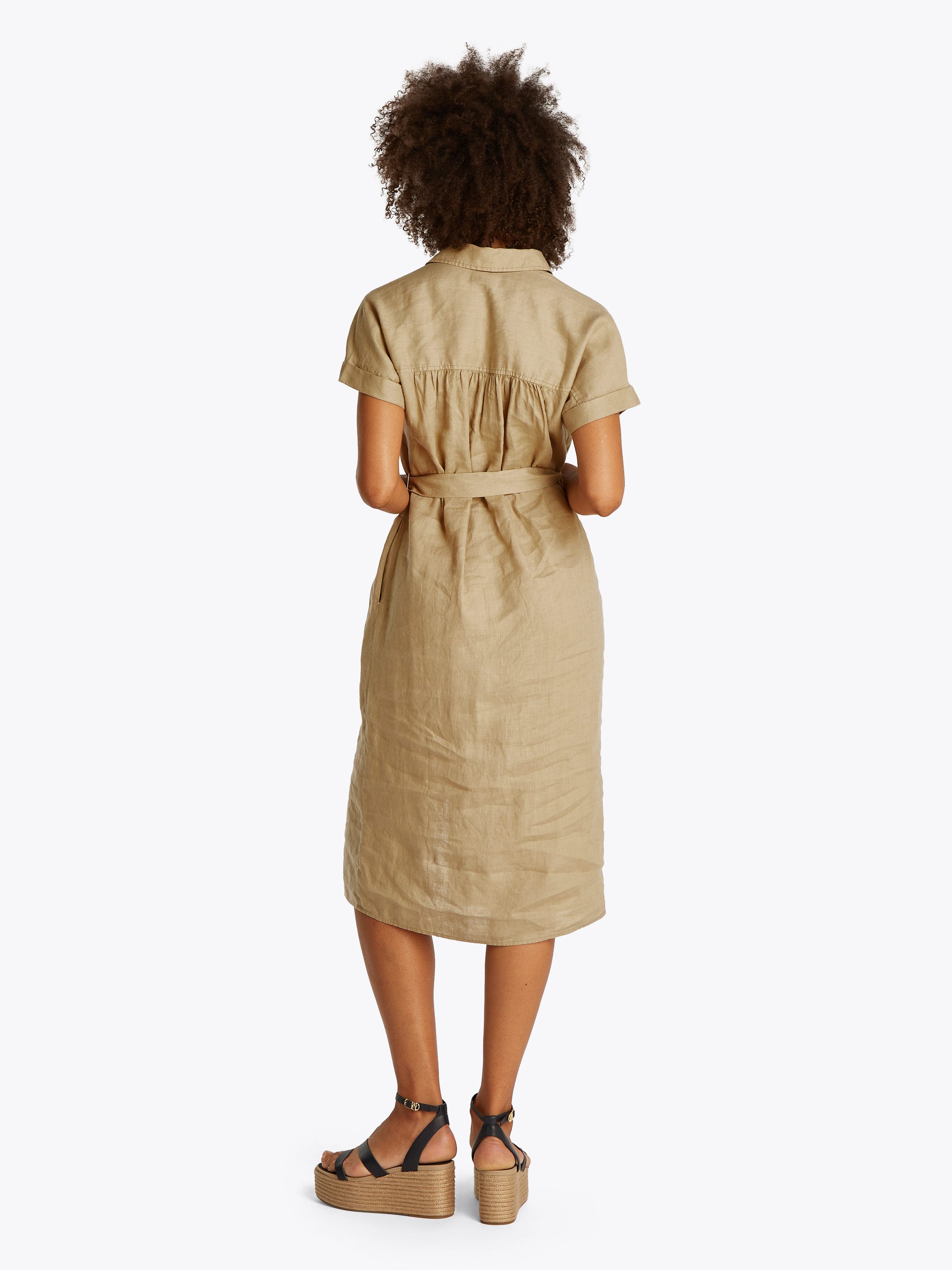 Tommy Hilfiger Hemdblusenkleid ESS LINEN BELTED günstig online kaufen