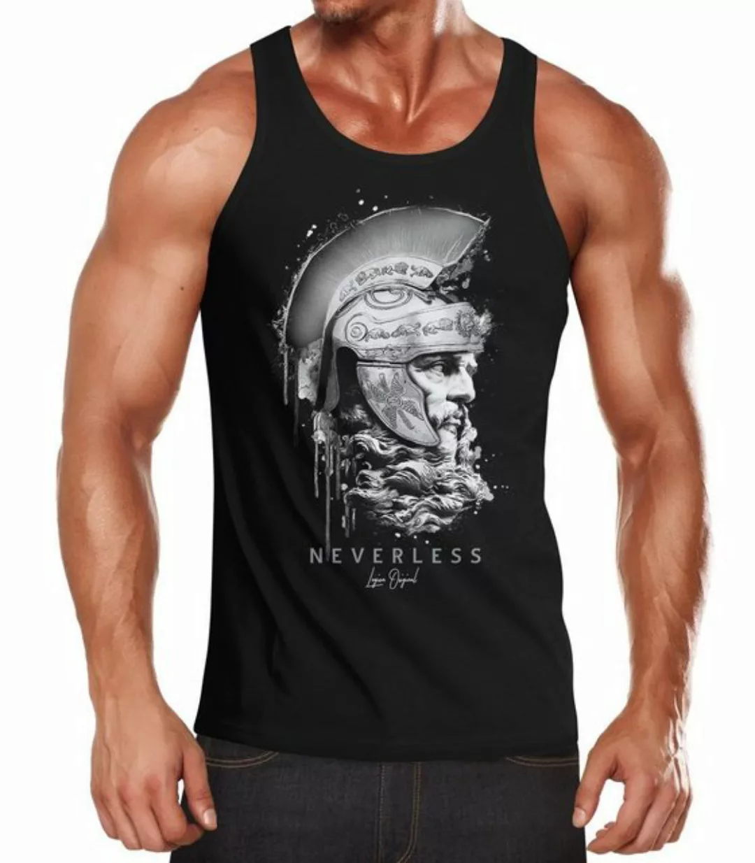 Neverless Tanktop Herren Tank-Top Sparta Spartaner Kopf Helm Krieger Fashio günstig online kaufen