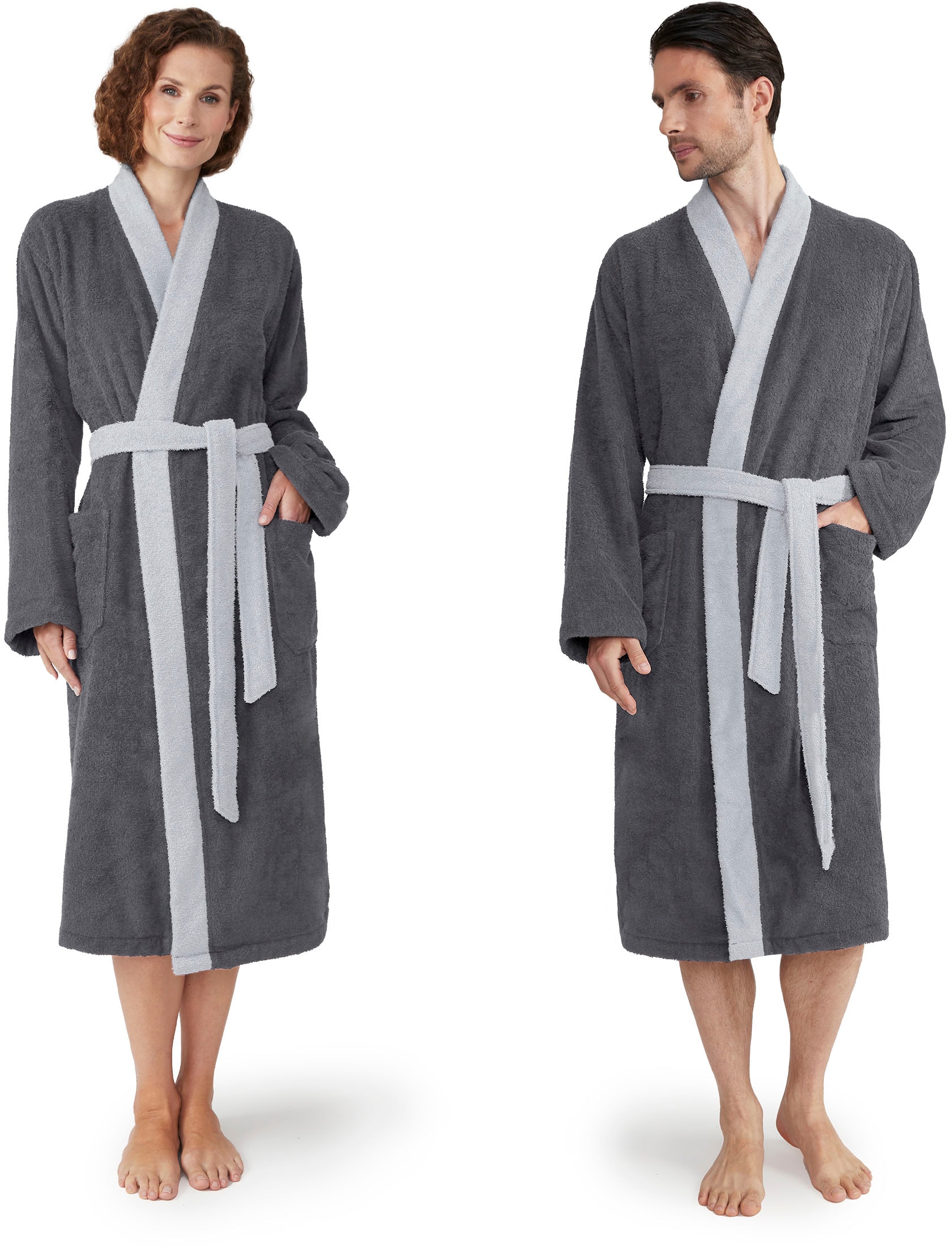 Möve Unisex-Bademantel "Superwuschel Kimono mit Blende", (1 St.), ideal für günstig online kaufen