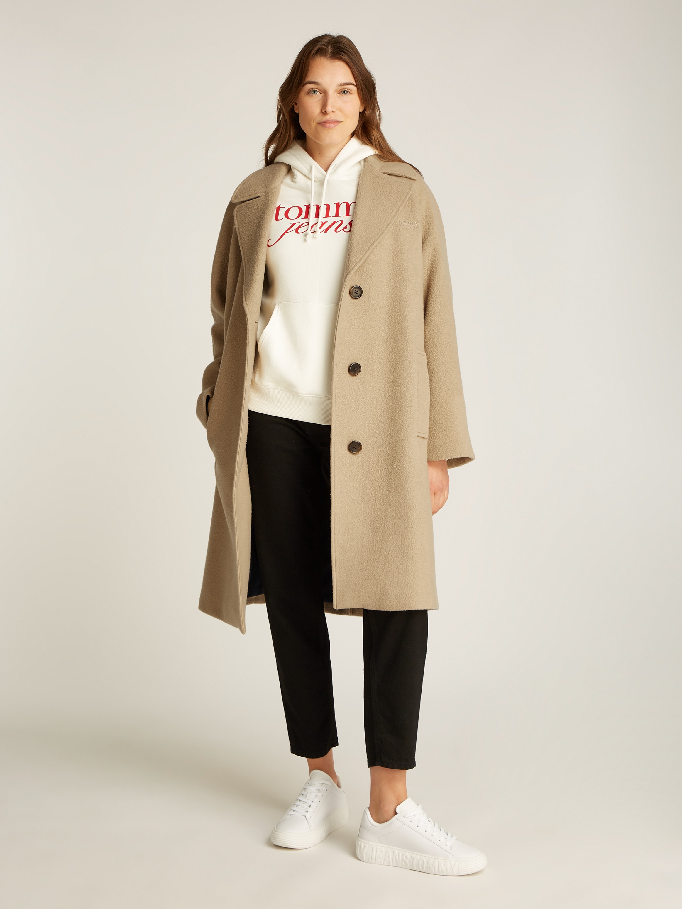 Tommy Jeans Kurzmantel "TJW WOOL COAT", mit Wollanteil günstig online kaufen