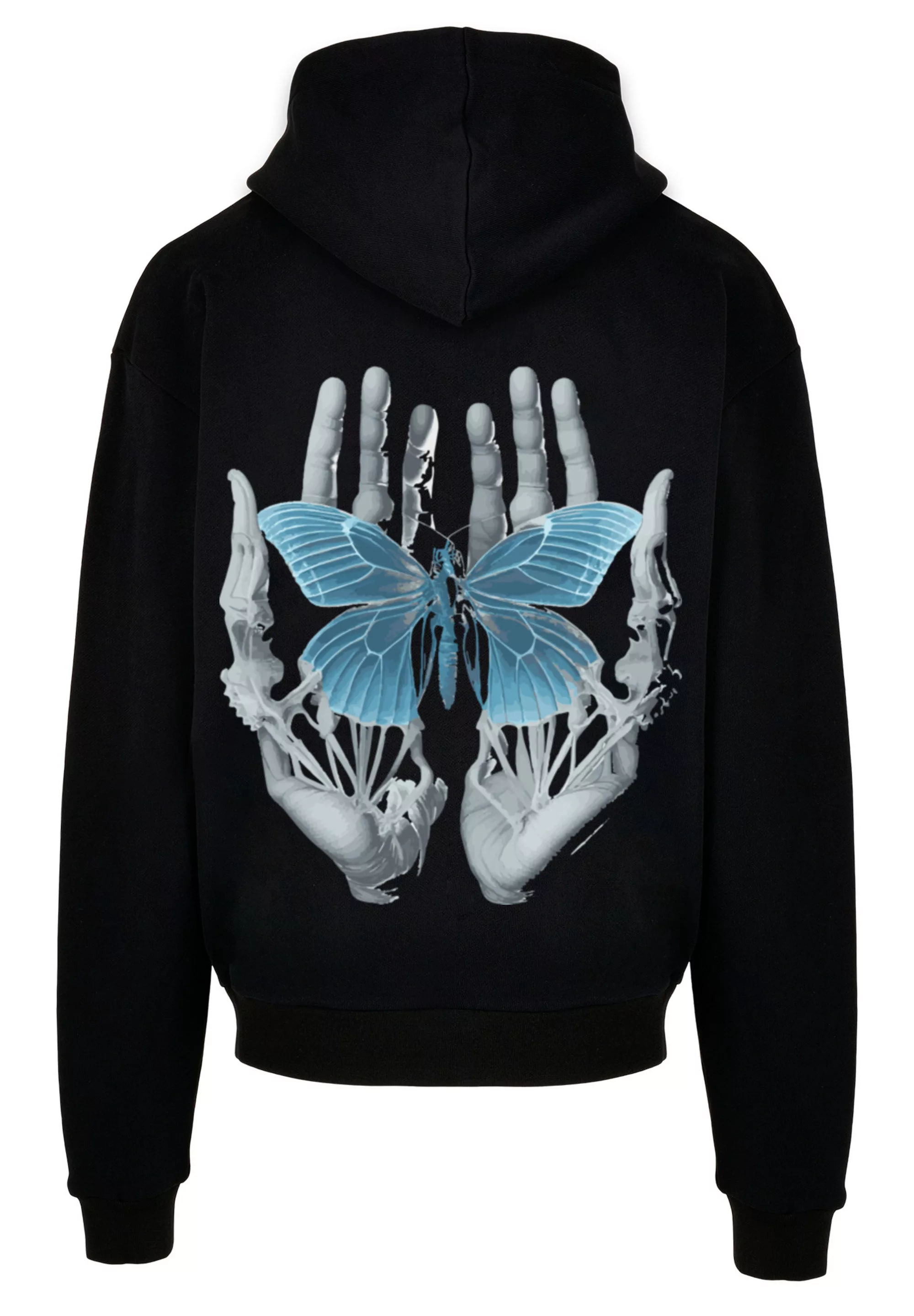 F4NT4STIC Kapuzenpullover "Skelett Hände Schmetterling", Print günstig online kaufen