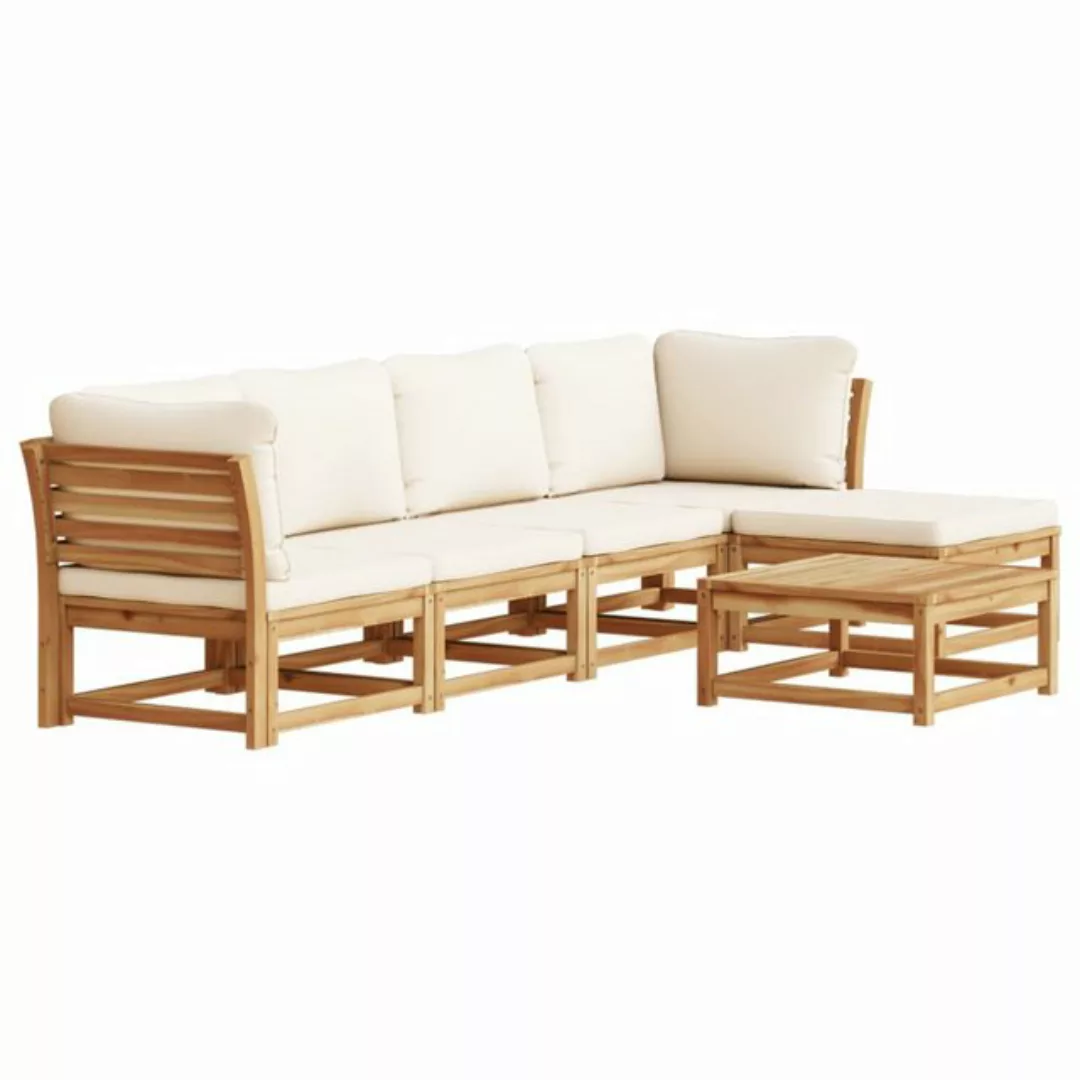 vidaXL Loungesofa 6-tlg. Garten-Lounge-Set mit Kissen Massivholz Akazie, 1 günstig online kaufen