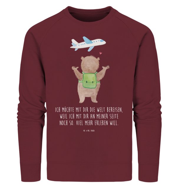 Mr. & Mrs. Panda Longpullover Größe XS Bär Flugzeug - Burgundy - Geschenk, günstig online kaufen