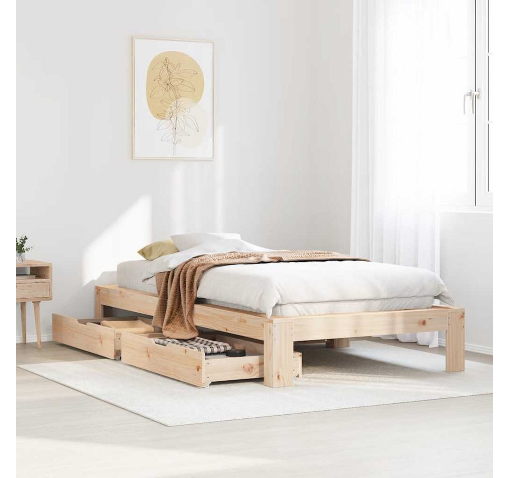 vidaXL Bett, Massivholzbett ohne Matratze 75x190 cm Kiefernholz günstig online kaufen