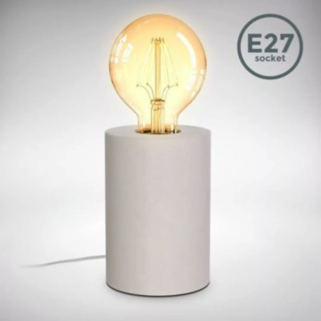 B.K.Licht Tischlampe Beton grau Tischleuchte E27 Scandi-Stil Nordic Betonla günstig online kaufen
