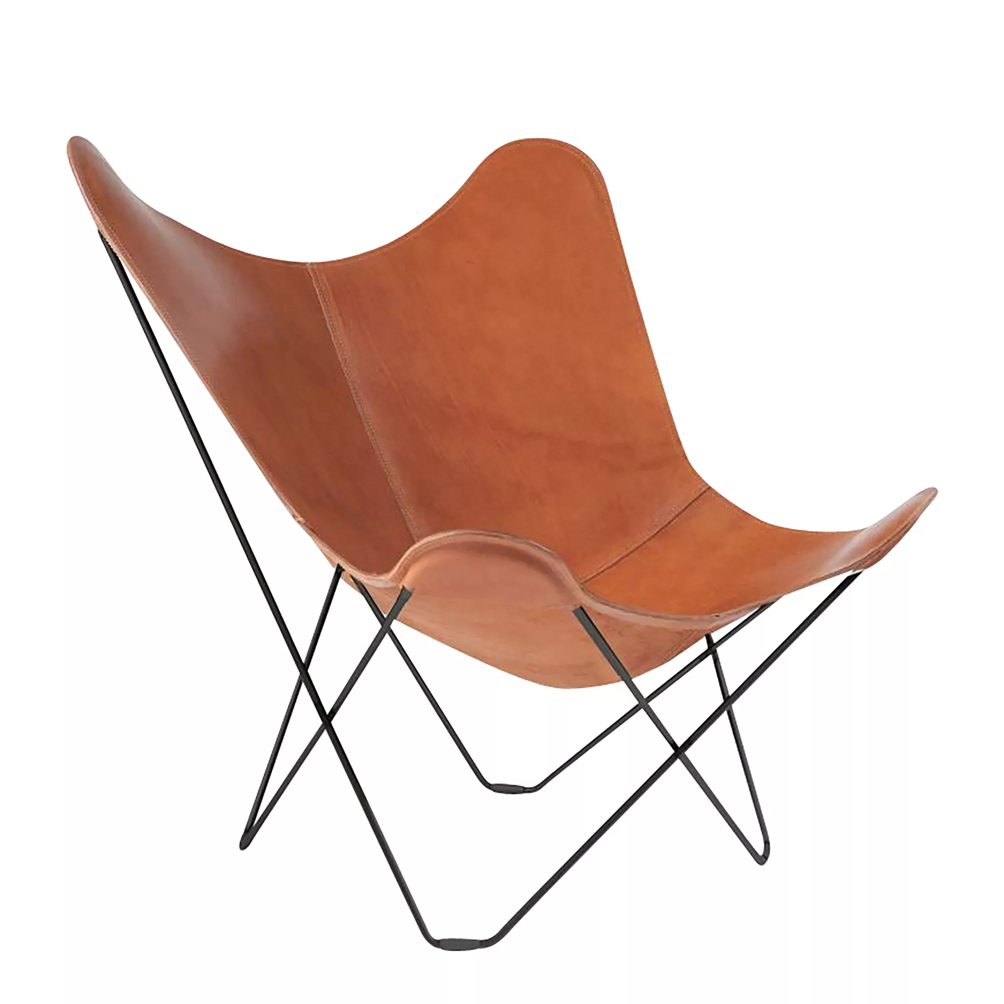 cuero - Pampa Mariposa Butterfly Chair Sessel - mittelbraun/Polo 66/BxHxT 8 günstig online kaufen