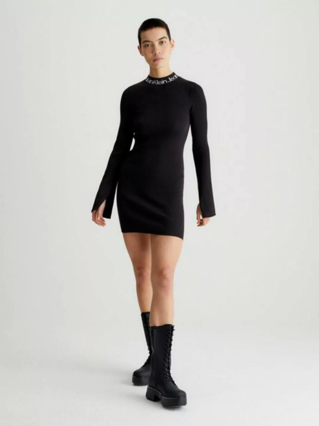 Calvin Klein Jeans Sweatkleid LOGO INTARSIA SWEATER DRESS günstig online kaufen