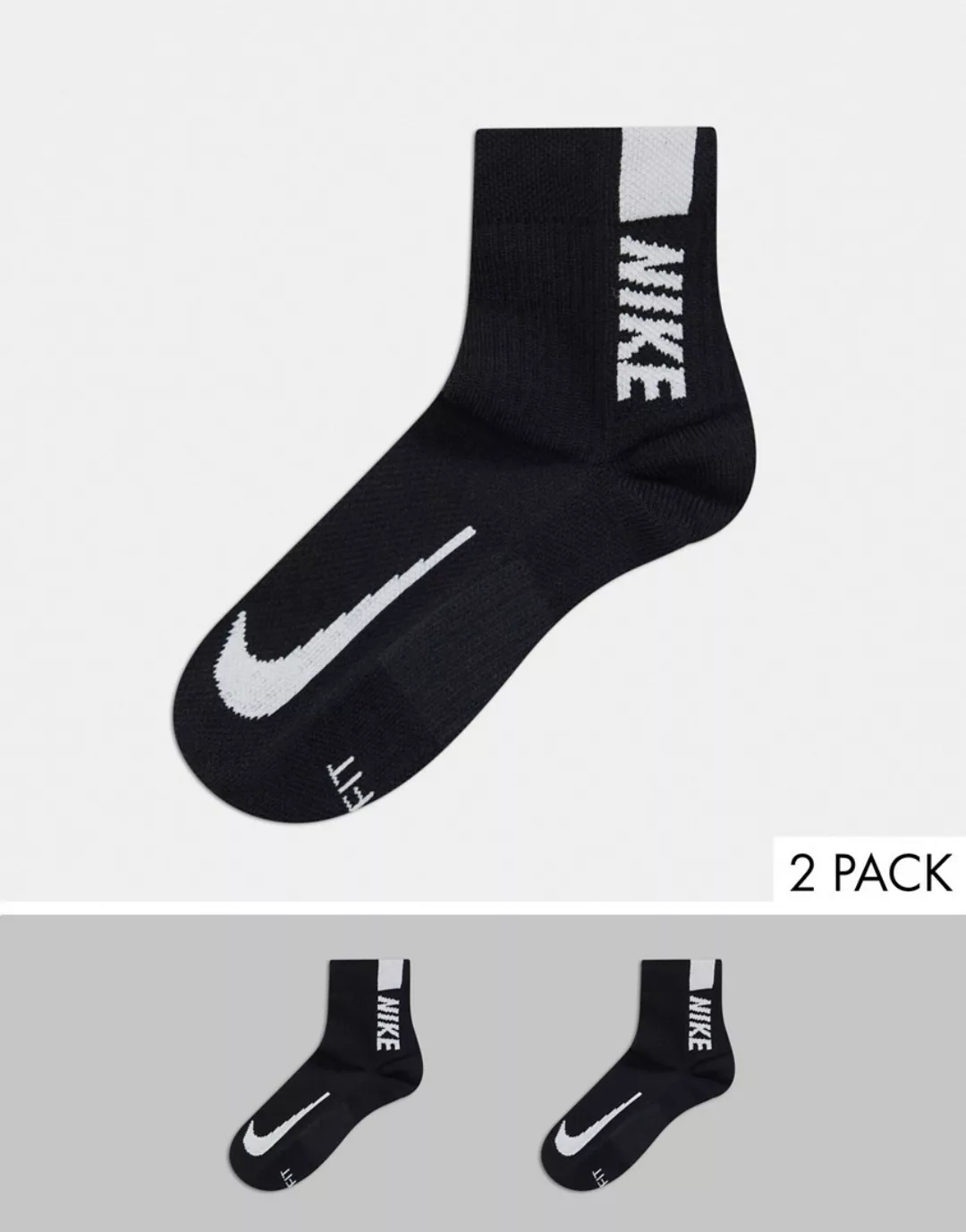 Nike Running – Schwarze Söckchen mit Logo, 2er-Pack günstig online kaufen