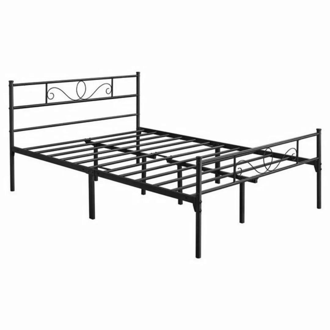 Yaheetech Bettgestell Metallbett mit Kopfteil, Einzelbett/Doppelbett Metall günstig online kaufen